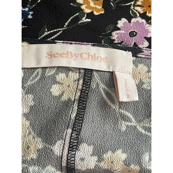 SEE BY CHLOE Floral Ribbon Print Summer V-Neck Dress‎ - Picture 14 of 16